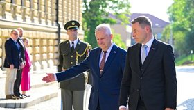 Ministr obrany Jaromír Zůna (za SPD) přijal estonského ministra obrany Hanna Pevkura (22.5.2026).