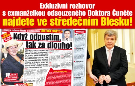 Čtěte deník Blesk! Ve středečním vydání najdete mj. rozhovor s Lenkou Bartákovou, exmanželkou doktora Čuněte