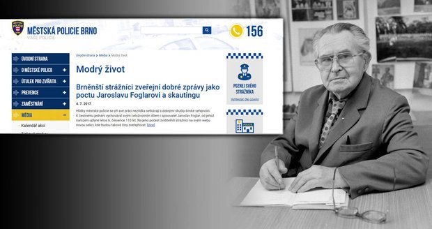 Brněnští strážníci budou žít Modrý život: Jako poctu Foglarovi zveřejní dobré skutky