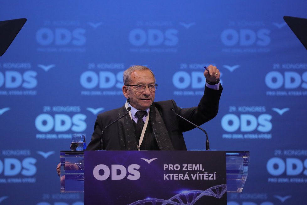 Šéf Senátu Jaroslav Kubera během proslovu (18. 1. 2020)