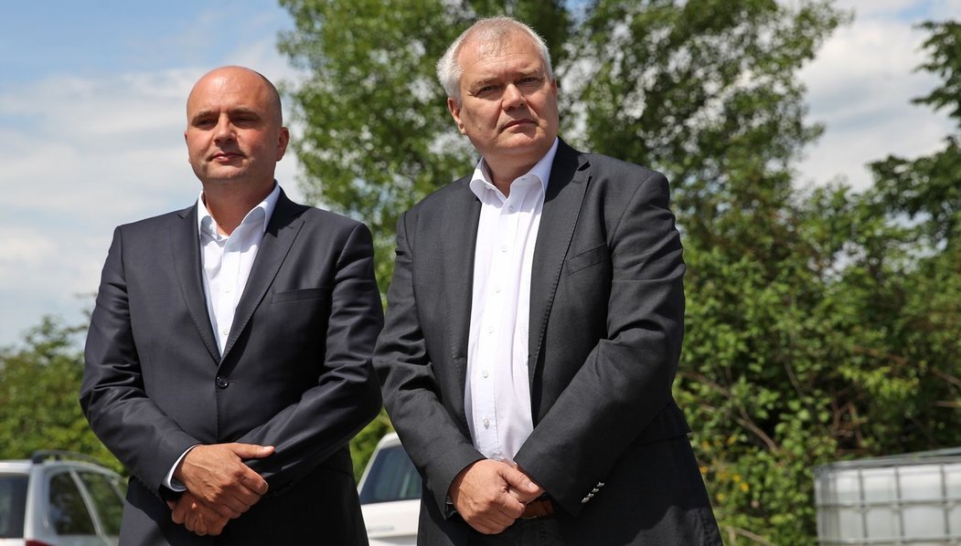 Obchodní partneři Jaroslav Strnad (vlevo) a René Matera