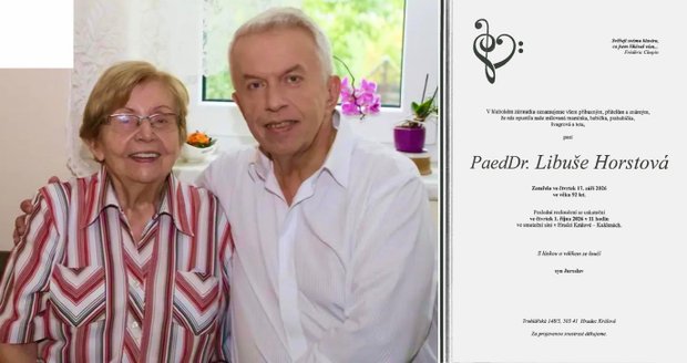 Jaroslav Svěcený zveřejnil parte své milované maminky