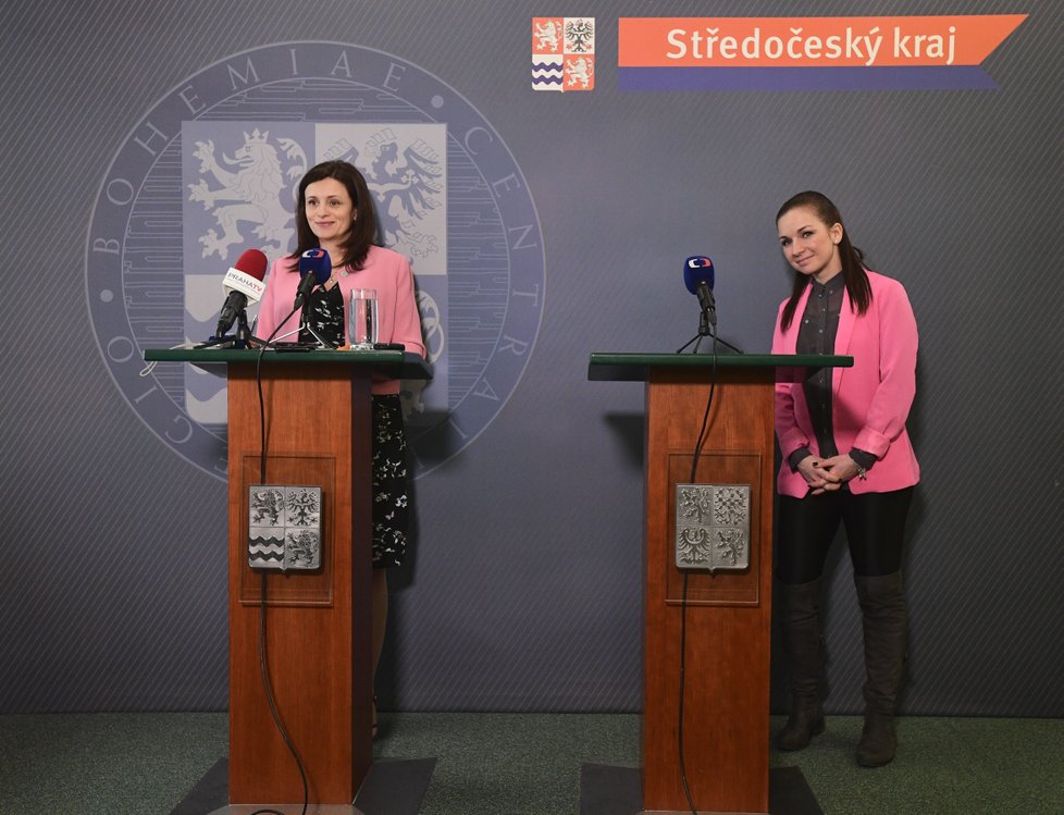 Těhotná středočeská hejtmanka Jaroslava Pokorná Jermanová na tiskovce v Praze (11.2.2019)