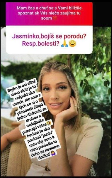 Jasmina na sociálních sítích odpovídala na otázky fanoušků.