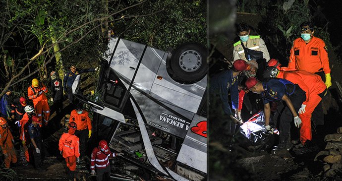Autobus vezl na poutní místo středoškolské studenty a jejich rodiče.