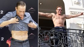 Akční hrdina Jean Claude van Damme v Madridu ukázal svoji vypracovanou postavu a hlavně pověstně vypracované břicho