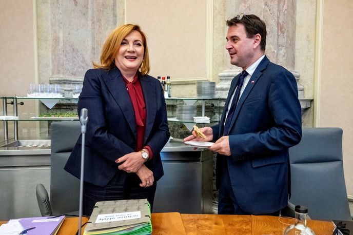 Jednání vlády: Alena Schillerová a Petr Macinka (26.10.2026) Jednání vlády: Alena Schillerová a Petr Macinka (26.10.2026)