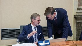 Jednání vlády 13. 12. 2023: Martin Kupka a Petr Fiala