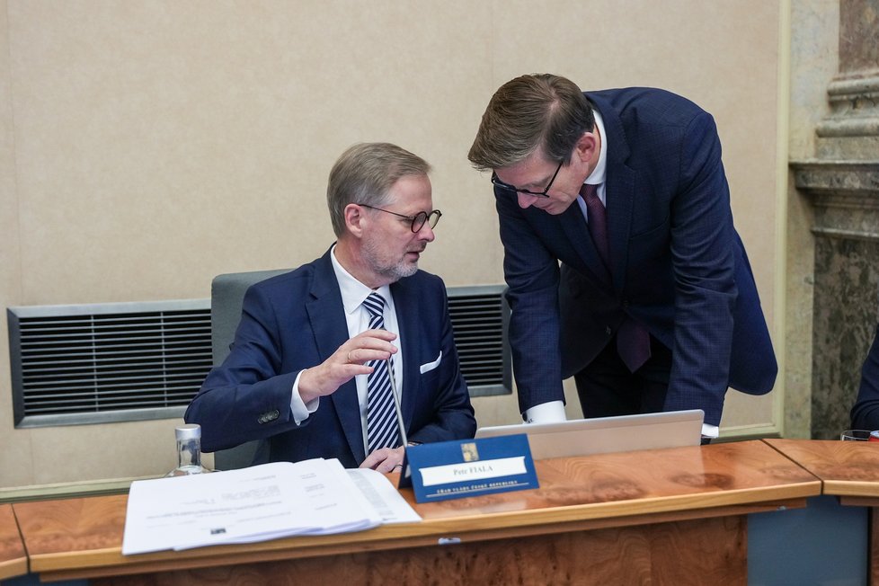 Jednání vlády 13. 12. 2023: Martin Kupka a Petr Fiala