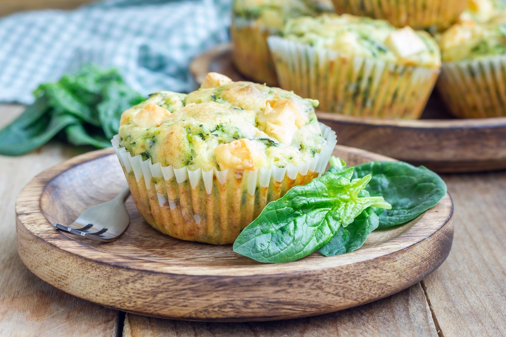 Slané muffiny se špenátem a sýrem feta