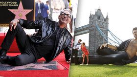 Obří socha Jeffa Goldbluma v Londýně upomíná na legendární scénu z Jurského parku.