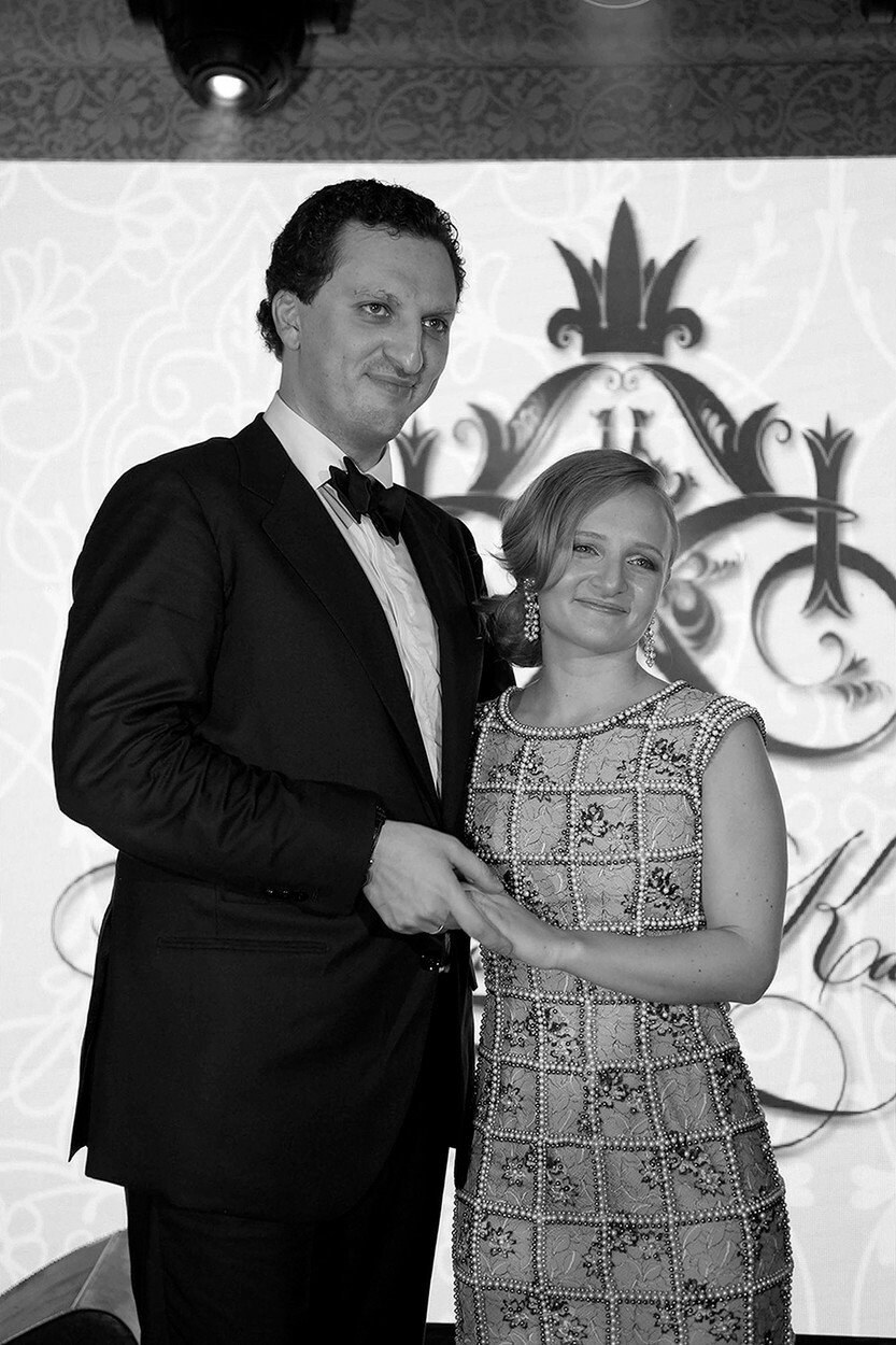 Svatební foto Jekatěriny Tichonovové s manželem.