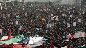 Demonstrace na podporu Palestiny v Jemenu (22.12.2023)