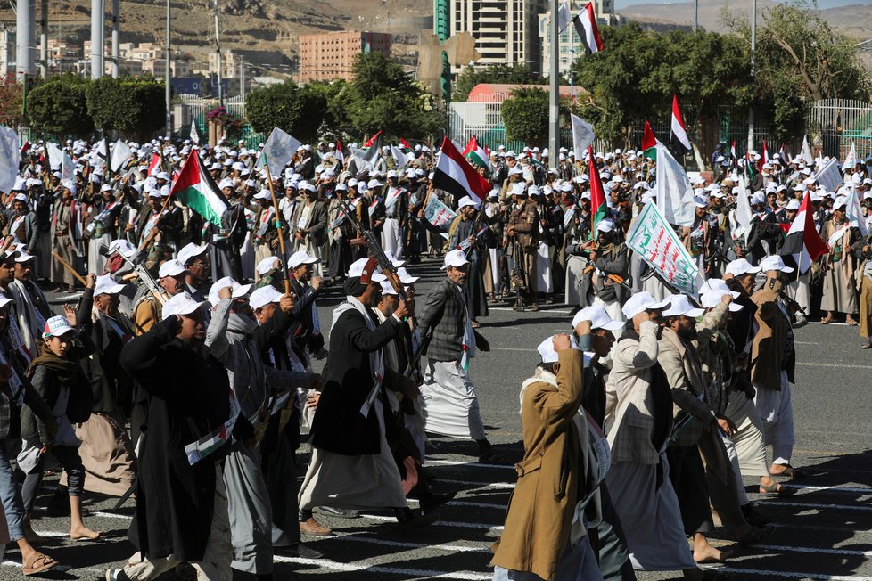 Jemenští povstalci podporují Palestince. (prosinec 2023)