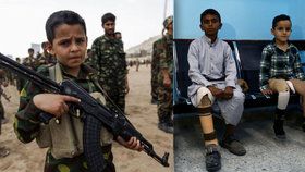 Hútíové rekrutují děti a nutí je bojovat ve válce.