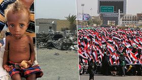 „Smrt Americe!“ skandovali v rozbombardovaném městě. Válka v Jemenu drtí místní