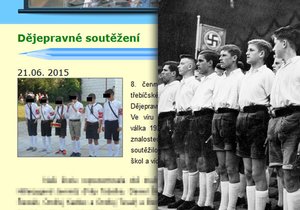 Deváťáci z Jemnice vytvořili na historické soutěži tým Hitlerjugend Jemnitz (vlevo printscreen fotografie ze stránek školy, vpravo ilustrační foto).
