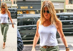 Styl podle celebrit: Pohodově a bez podprsenky jako Jennifer Aniston