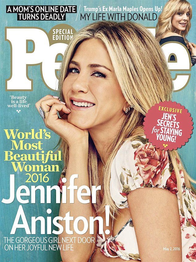 Jennifer Aniston na titulce magazínu People v 2016.
