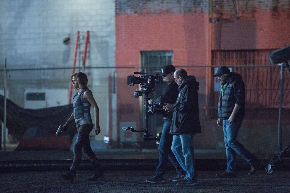 Jennifer Garner při natáčení filmu Peppermint