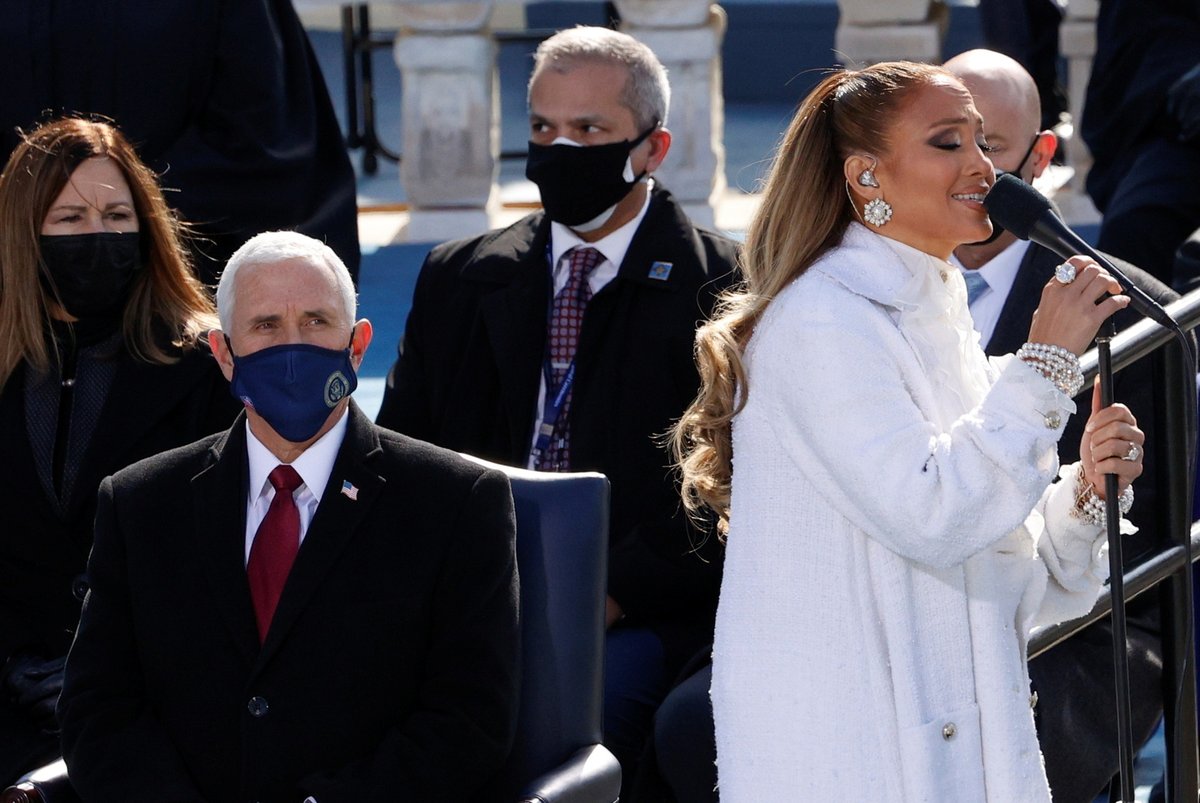 Zpěvačka Jennifer Lopez na inauguraci Joea Bidena