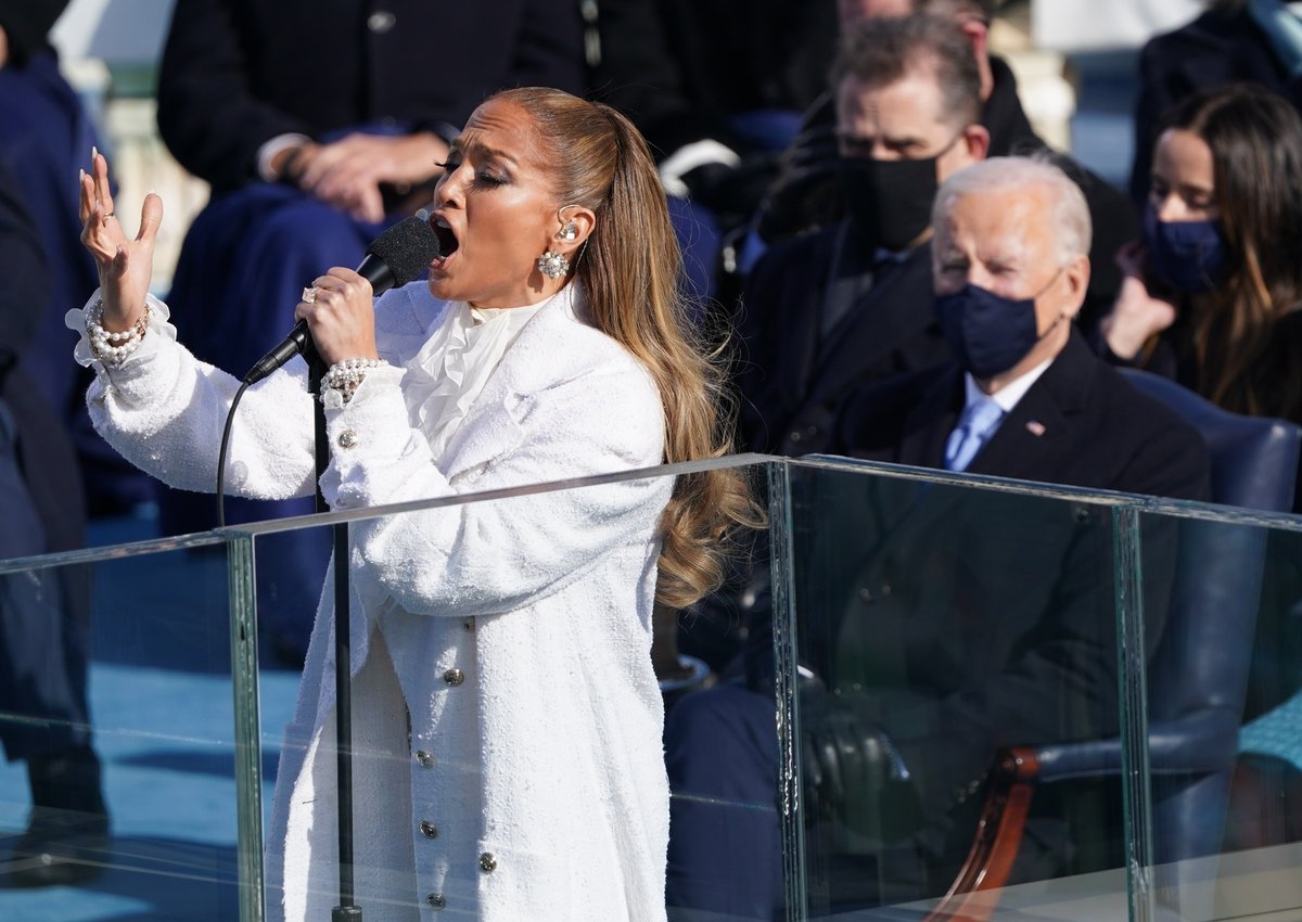 Zpěvačka Jennifer Lopez na inauguraci Joea Bidena