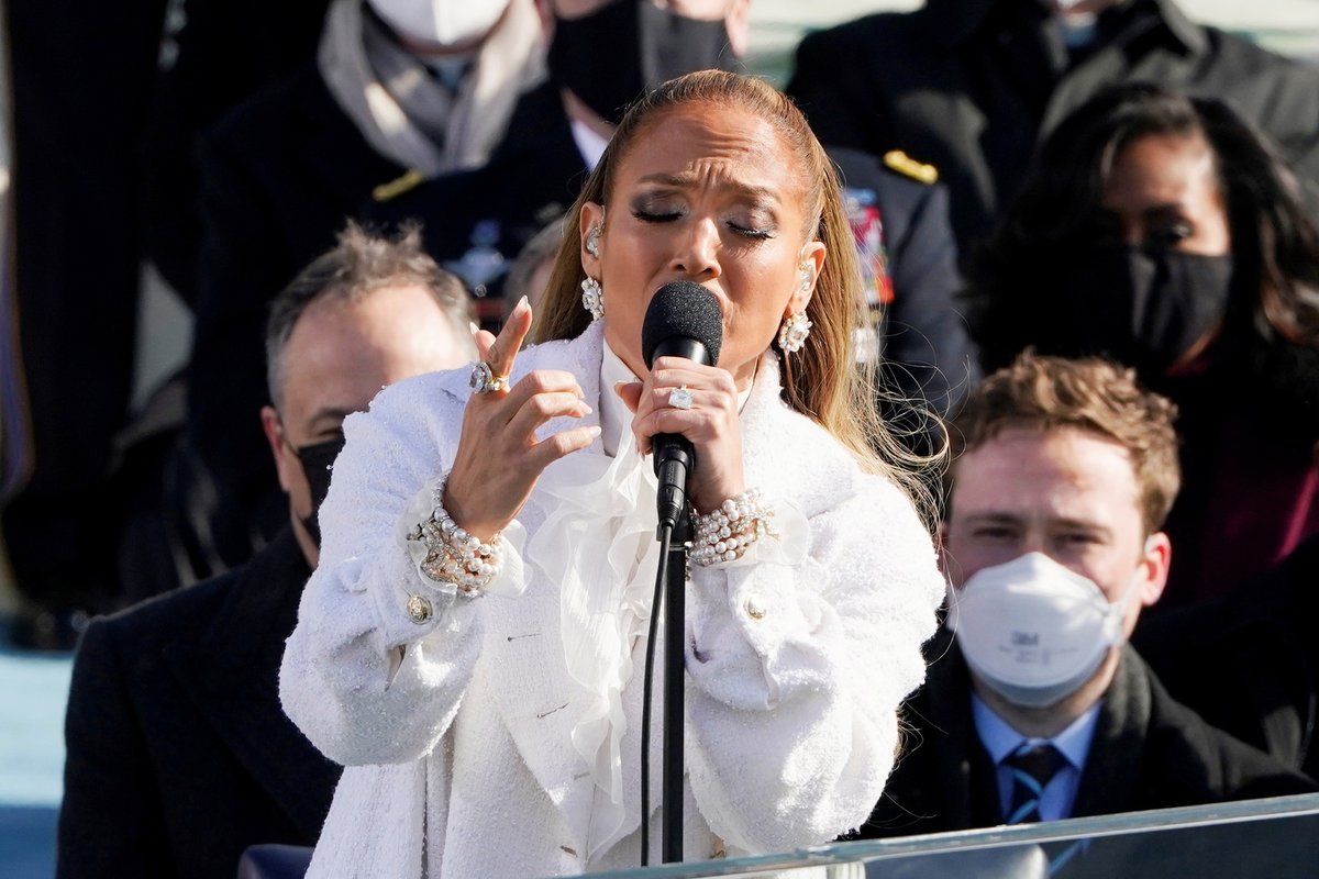 Zpěvačka Jennifer Lopez na inauguraci Joea Bidena