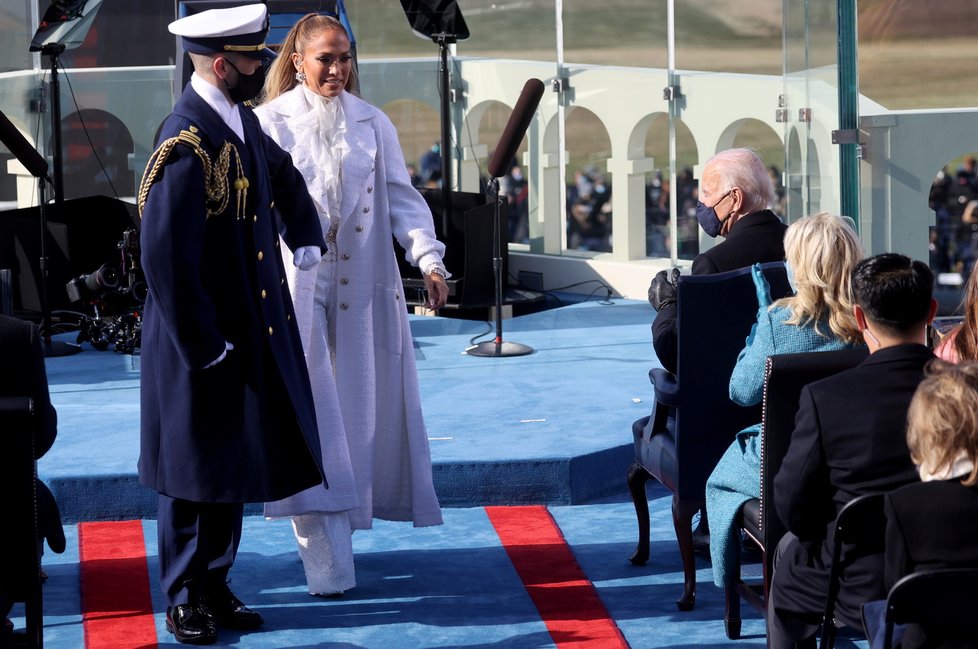 Zpěvačka Jennifer Lopez na inauguraci Joea Bidena