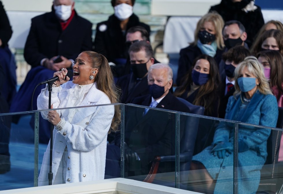 Zpěvačka Jennifer Lopez na inauguraci Joea Bidena