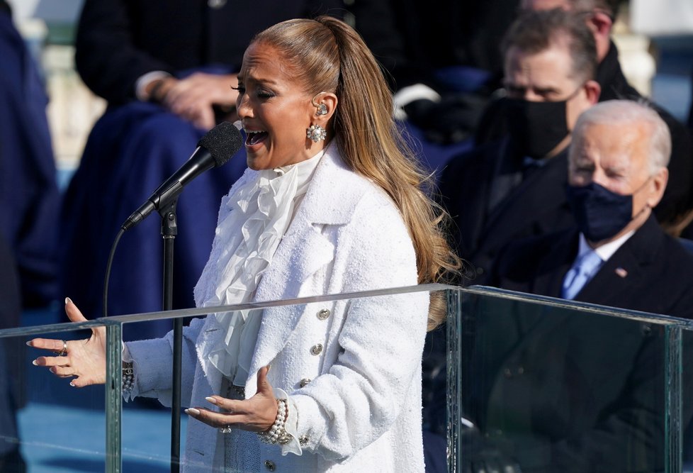 Zpěvačka Jennifer Lopez na inauguraci Joea Bidena