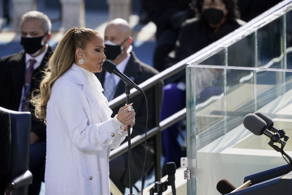 Zpěvačka Jennifer Lopez na inauguraci Joea Bidena