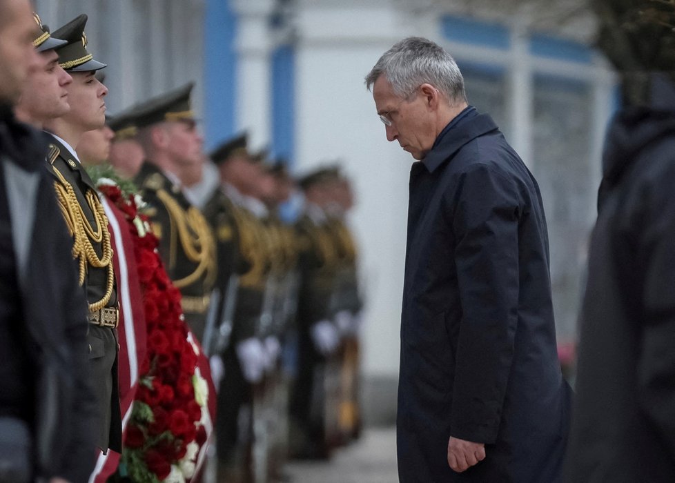 Generální tajemník NATO Jens Stoltenberg na neohlášené návštěvě v Kyjevě (20. 3. 2023)