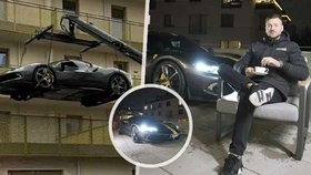 Podnikatel Amar Dezic si vystavil ferrari na balkónu.