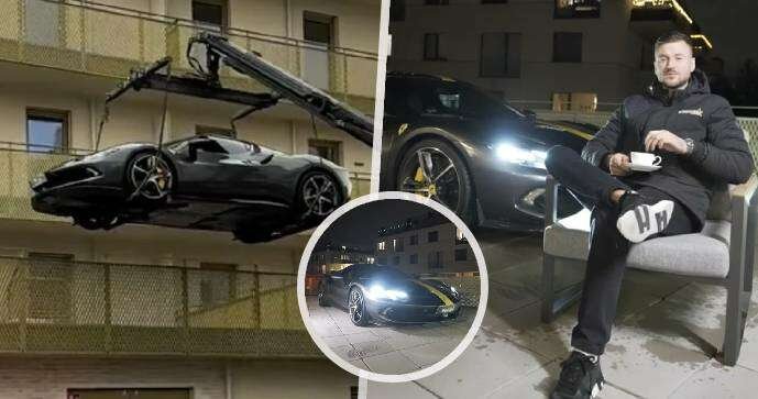 Podnikatel Amar Dezic si vystavil ferrari na balkónu.