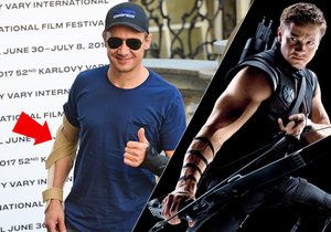 Jeremy Renner známý z Avengers přiletěl do Varů zraněný.