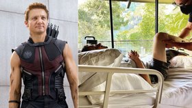 Hvězda Marvelu Jeremy Renner ukázal rehabilitace: Po nehodě s pluhem má více než 30 zlomených kostí!