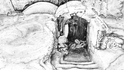 Odvalený pohyblivý kámen u vstupu do „Héródova hrobového komlexu“