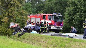 Při nehodě u Jesenice zemřeli tři lidé, další jsou zranění