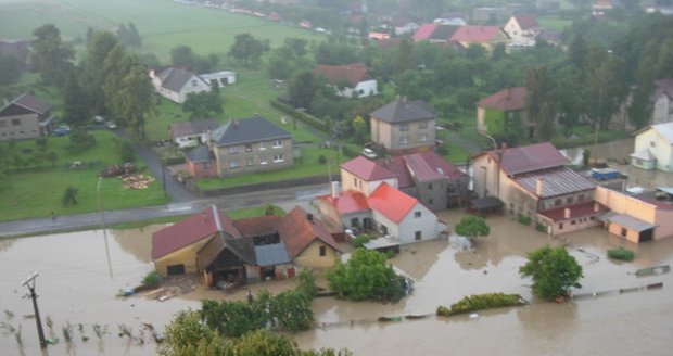 Letecké záběry z Jeseníku nad Odrou