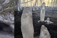 Ledové víly v Pekárně! Pravěká jeskyně udivuje zmrzlými sloupy a rampouchy