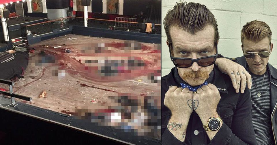 Jesse Hughes, zpěvák skupiny Eagles of Death Metal, zachránil malého chlapce při útoku teroristů na divadlo Bataclan.