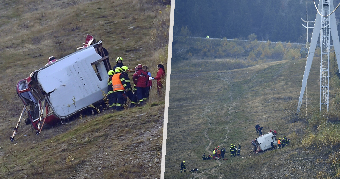 Spadla kabina lanovky na Ještěd: Zemřel strojvedoucí, na místě zasahují záchranáři i hasiči.