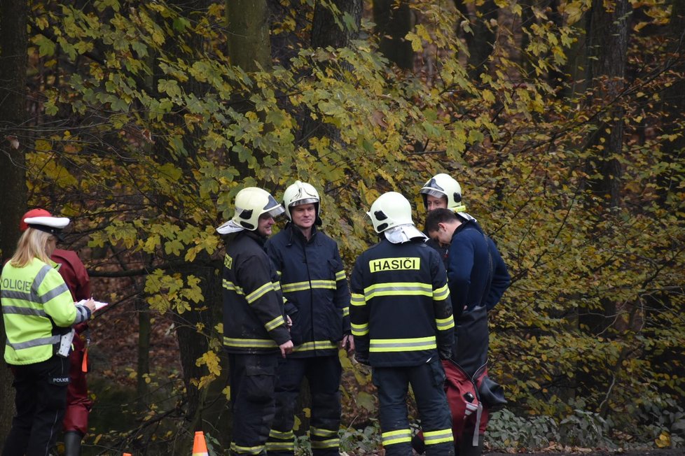 Fekální vůz se převrátil do rybníka v Jevanech, 8. listopadu 2019