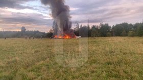 V ruské Tverské oblasti se zřítilo soukromé letadlo. Na palubě měl být údajně šéf wagnerovců Jevgenij Prigožin (23.8.2023)
