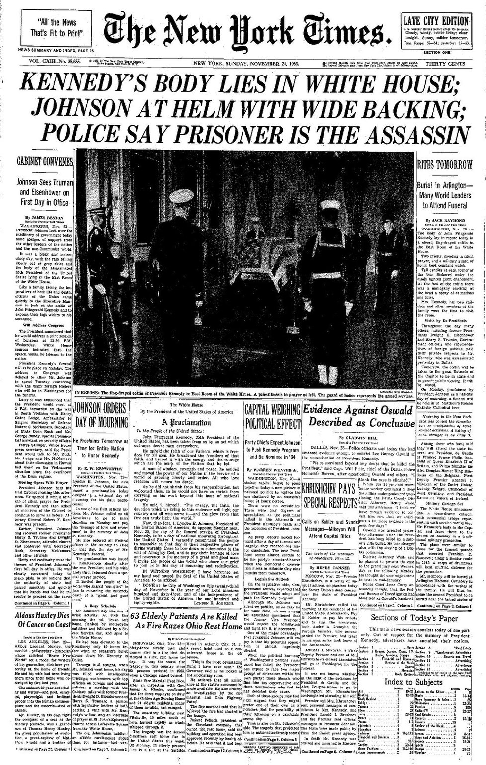 The New York Times informoval o vrahovi Oswaldovi.