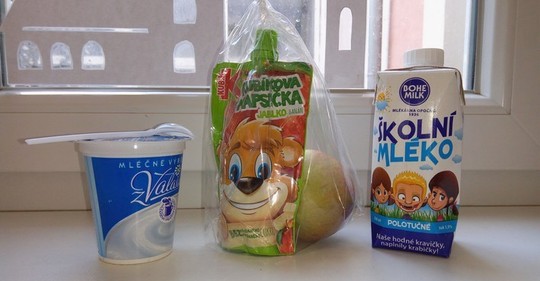 Hodonínští školáci ze ZŠ Vančurova darují prostřednictvím aplikace Nesnězeno ovoce a jogurty potřebným - ilustrační snímek