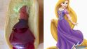 Princezna Locika od Walta Disney jako hot dog