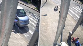 Chodce s kočárkem srazila v Jihlavě dodávka.