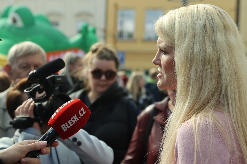 Jana Nagyová na předvolebním mítinku v Jihlavě (29. 9. 2022)