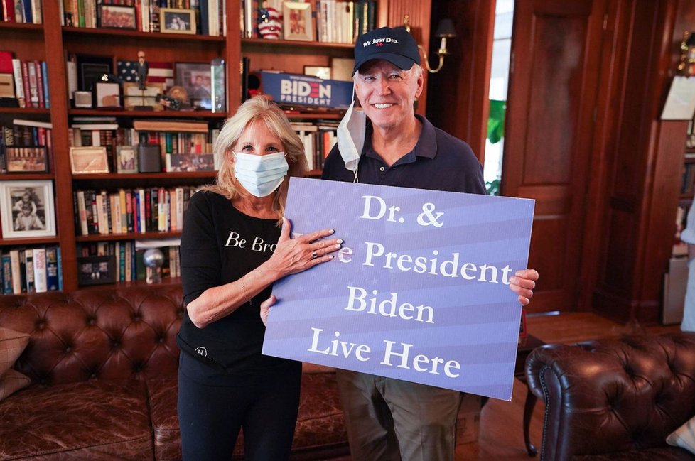 Budoucí první dáma Jill Bidenová se svým manželem Joe Bidenem a dojemným vzkazem (7.11.2020)